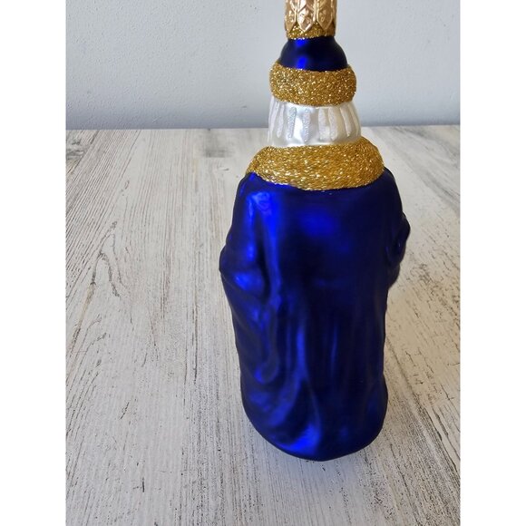 Patricia breen Santa making his list Henry Teddy list gold blue ornament Xmas tr - Picture 4 of 8